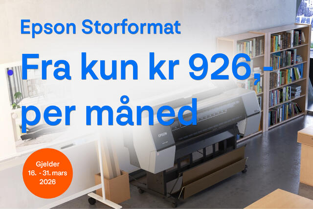 Epson storformatskriver fra kun 926,-/mnd